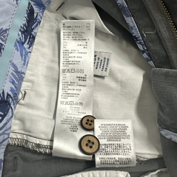 Tommy Bahama Boracay Flat Front Chino Casual Pants Mens 36 x 34 Fog Grey - Picture 10 of 11